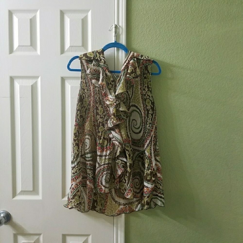 Earth Tone Chiffon Tank Top / Blouse